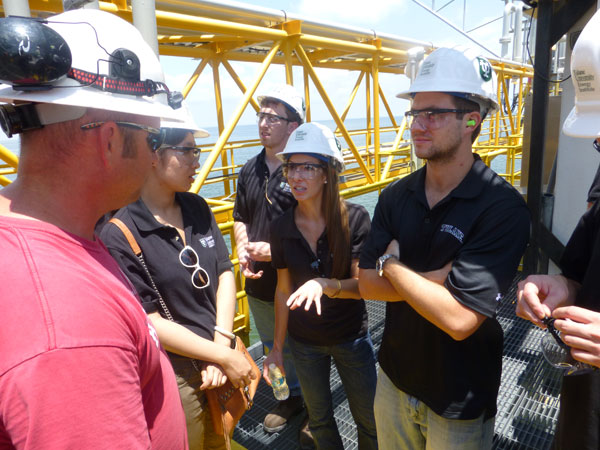 Master of Management in Energy students visit Breton Sound 51, an offshore production facility in the Gulf of Mexico. Energy is one of the key focus areas identified in the strategic plan.